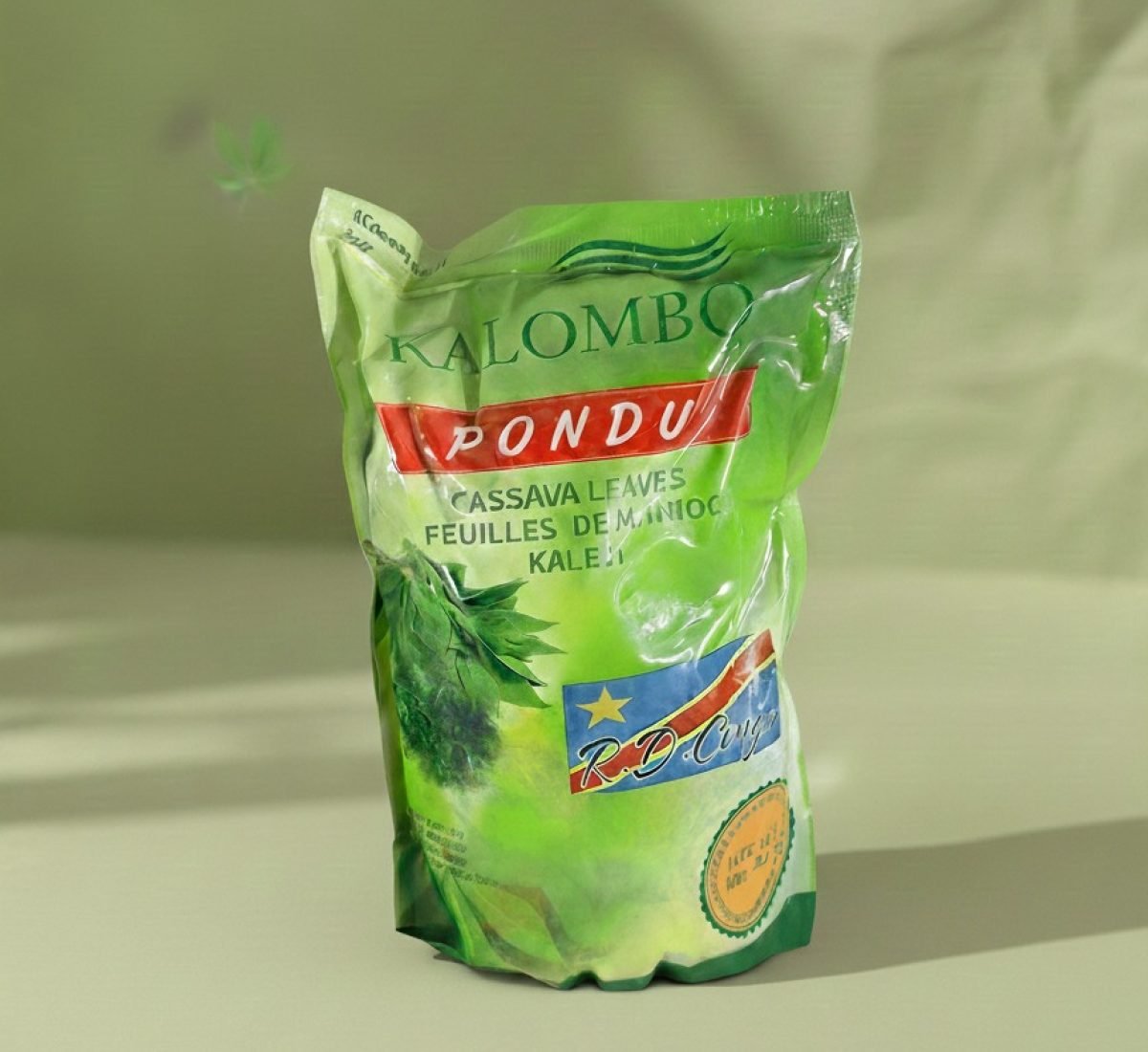 Premium cassava leaves packaged for freshness and quality